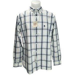 Brooks Brothers Red Fleece Men’s Medium Blue & White Plaid Button Down L/S Shirt